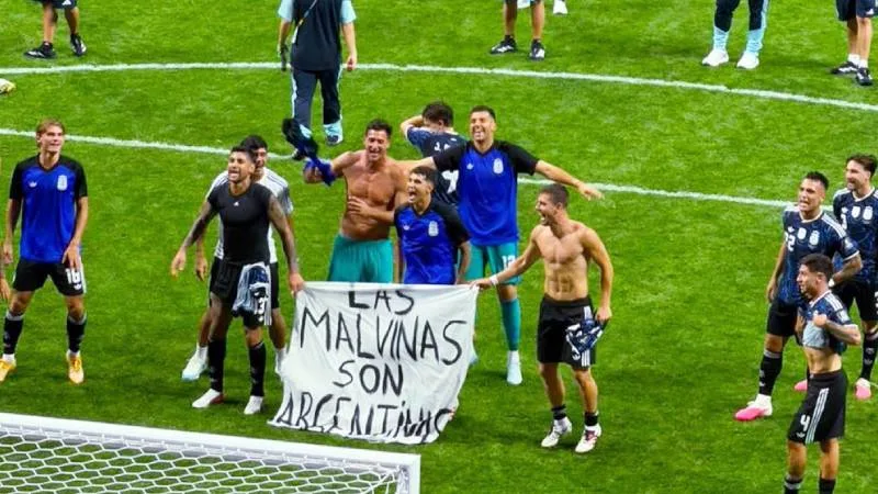 Festejo de la seleccion Argentina