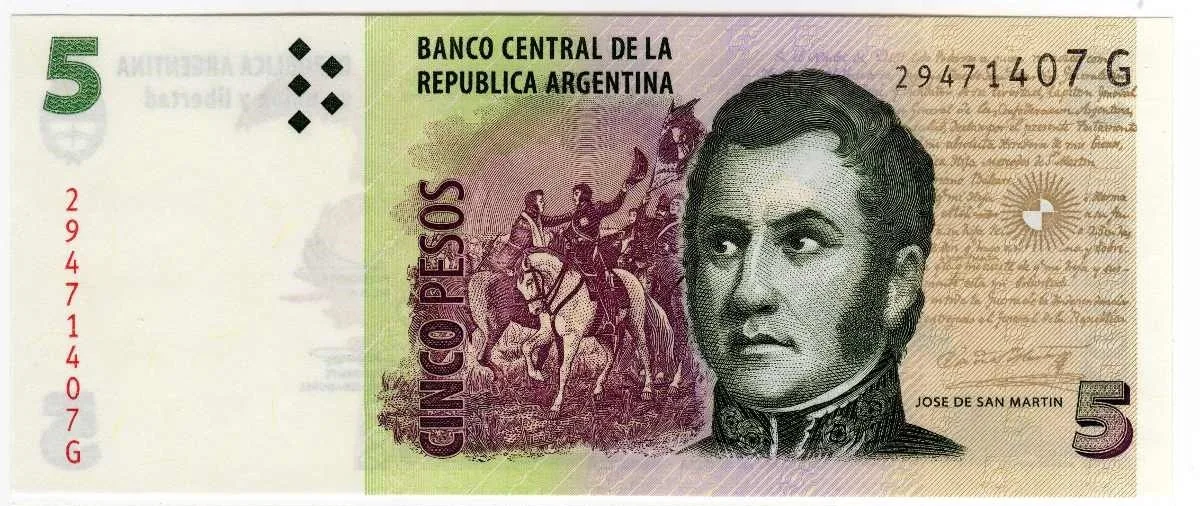 Adiós San Martín: disponen que dejen de circular los billetes 5 pesos