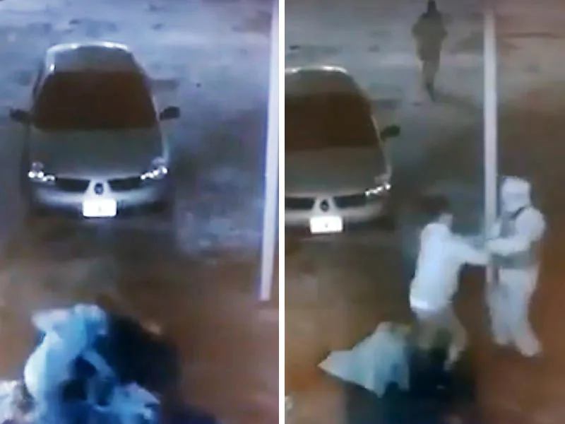 Video muestra feroz golpiza de un joven a su ex pareja a la salida de una disco