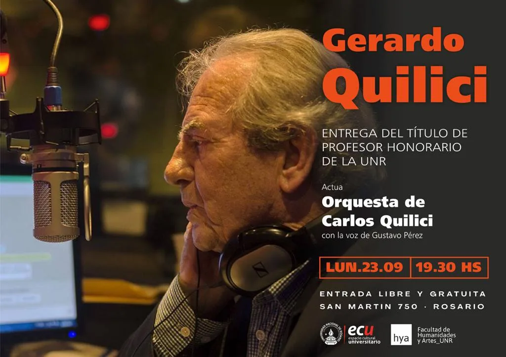 Gerardo Quilici recibirá el título del profesor honorario de la UNR
