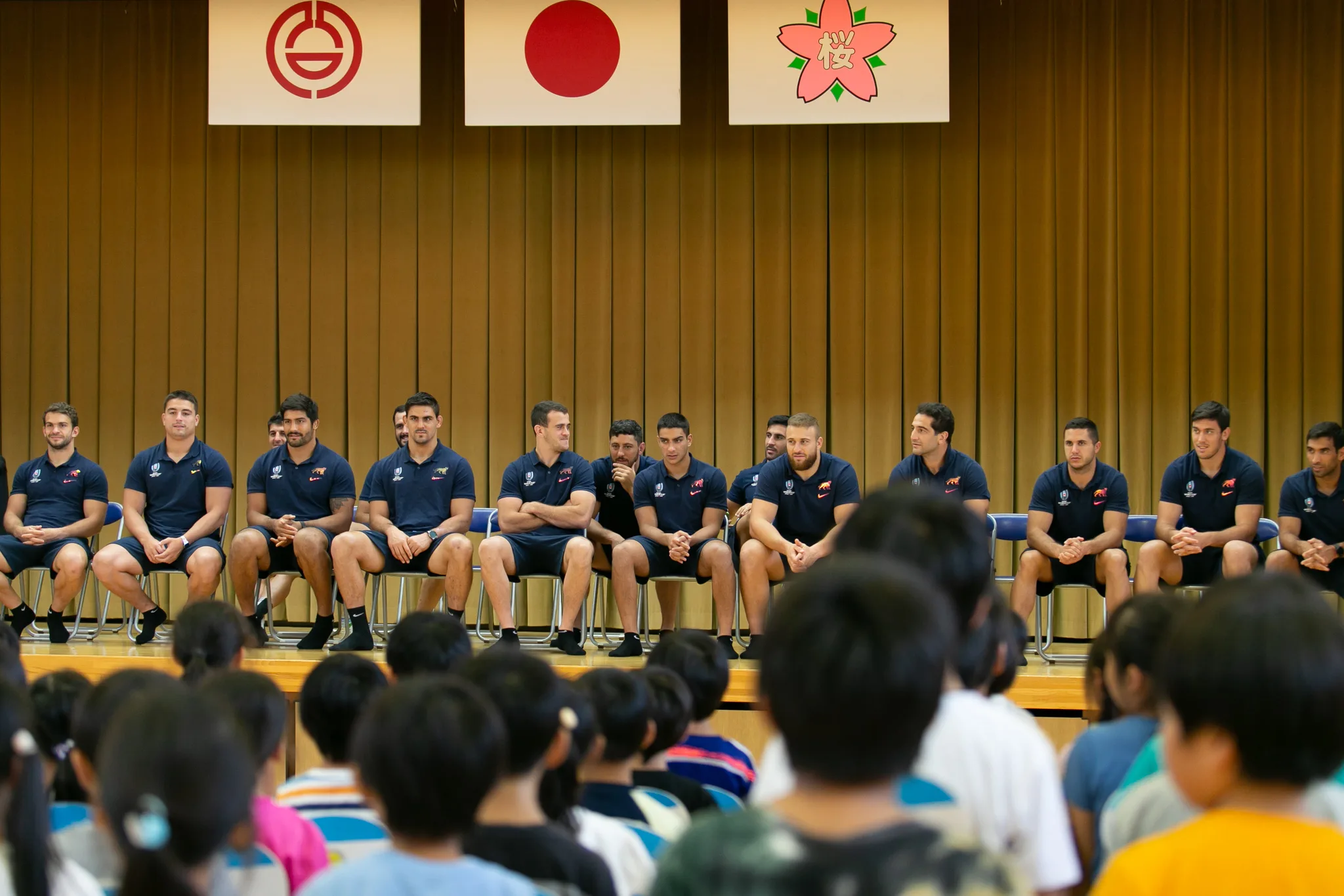 Los Pumas tuvieron una cálida bienvenida en Kumagaya