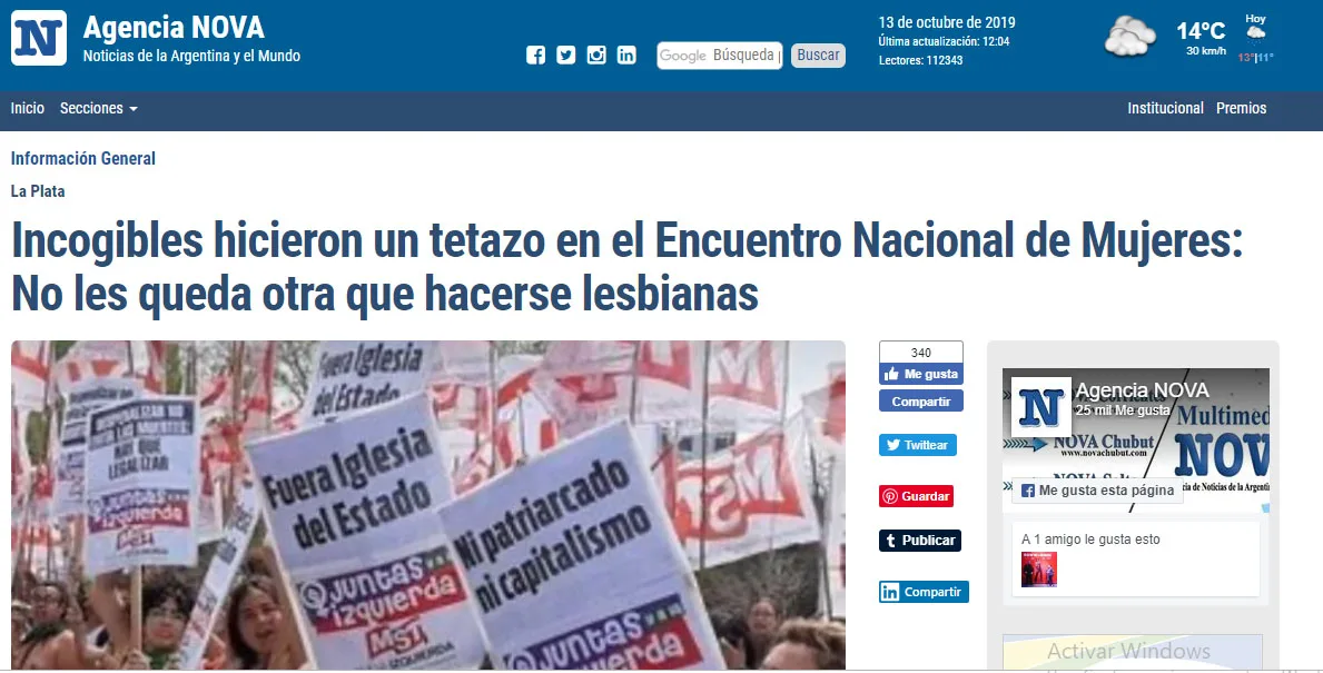 Denuncia penal contra portal platense por tratar de “incogibles” a feministas