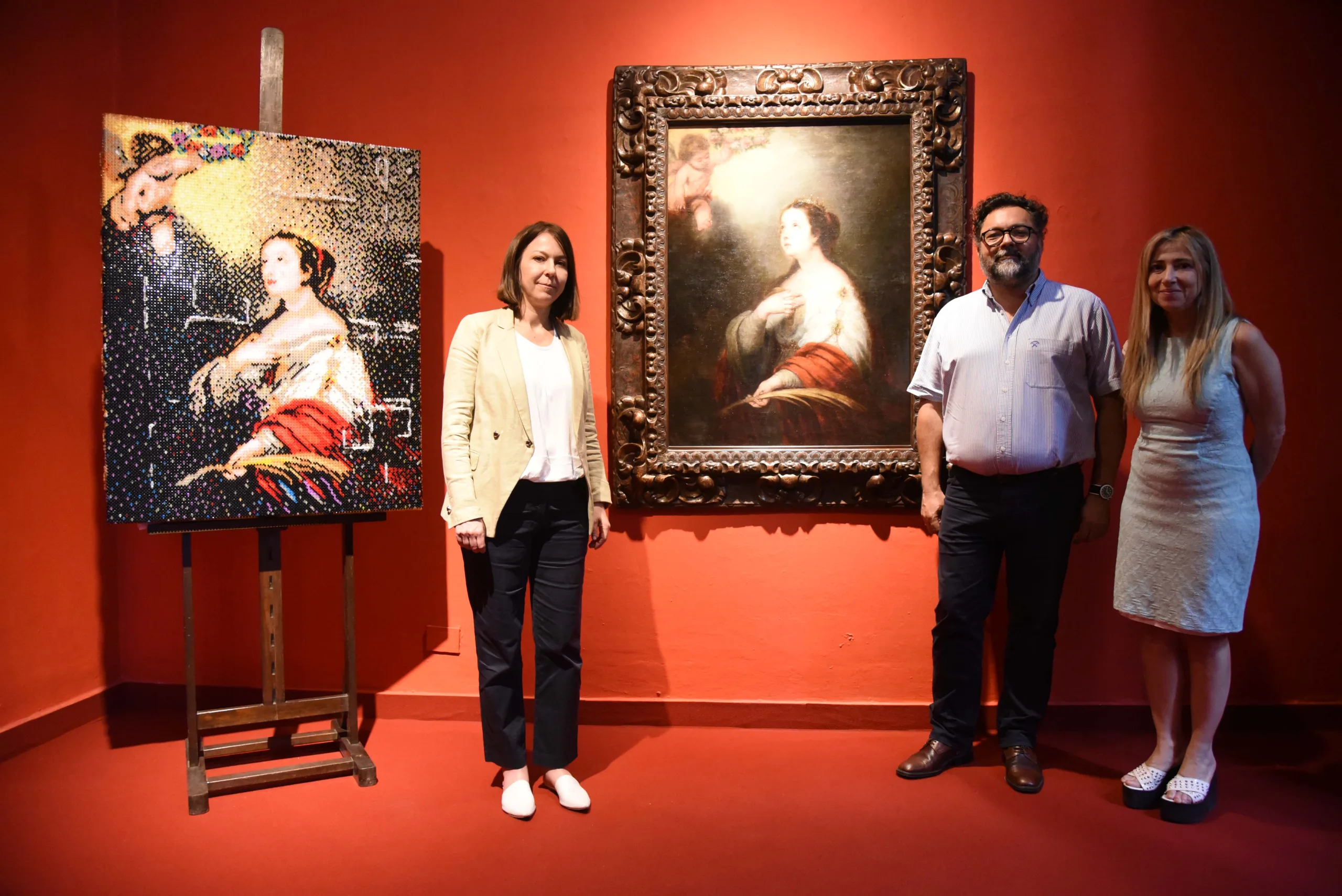 La obra restaurada "La Asunción de Santa Catalina" ya está en el Museo Estévez