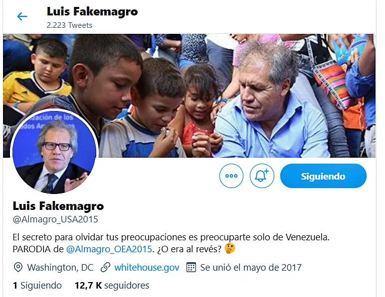 Los presidentes autoproclamados tienen su cuenta de Twitter: Luis Fakemagro