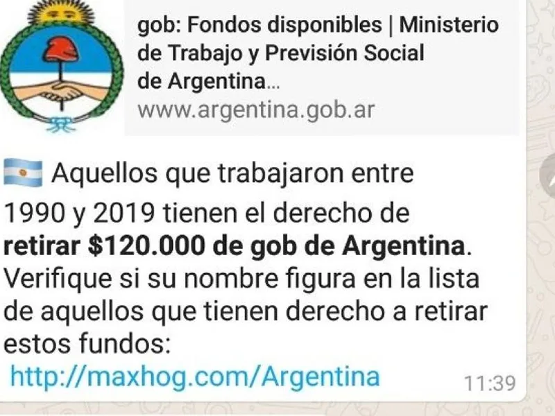 Alertan sobre campaña engañosa vía WhatsApp para robar datos personales