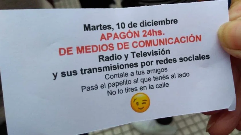 Grupo de macristas proponen apagón mediático contra la asunción de los Fernández