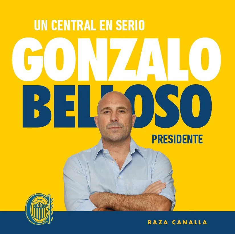Gonzalo Belloso será candidato a presidente de Rosario Central por Raza Canaya