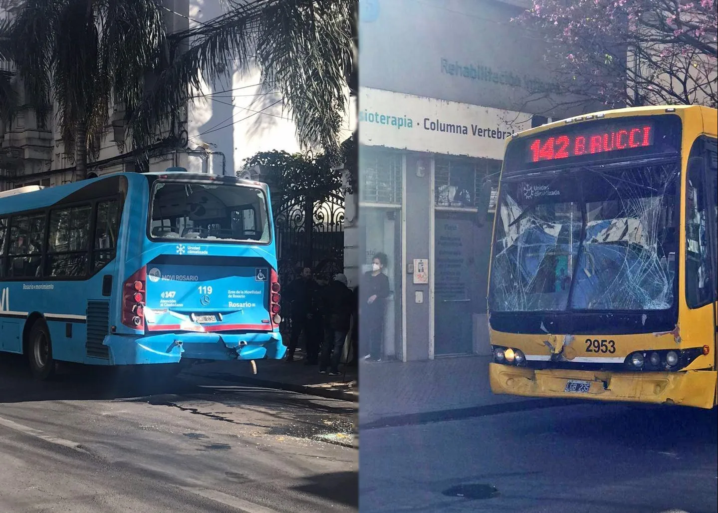 Lo que le faltaba a la movilidad: chocaron dos colectivos en el carril exclusivo de calle Santa Fe