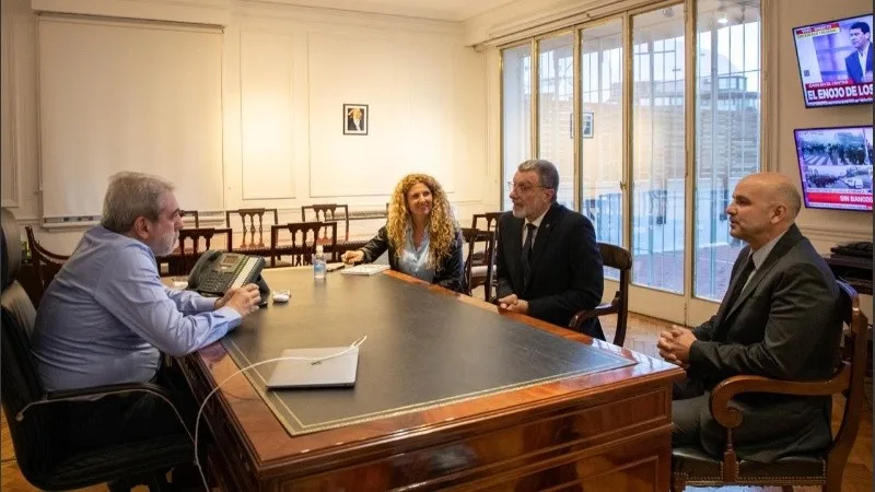Aníbal y el nuevo ministro de Seguridad Rubén Rimoldi se reunieron y mostraron en sintonía