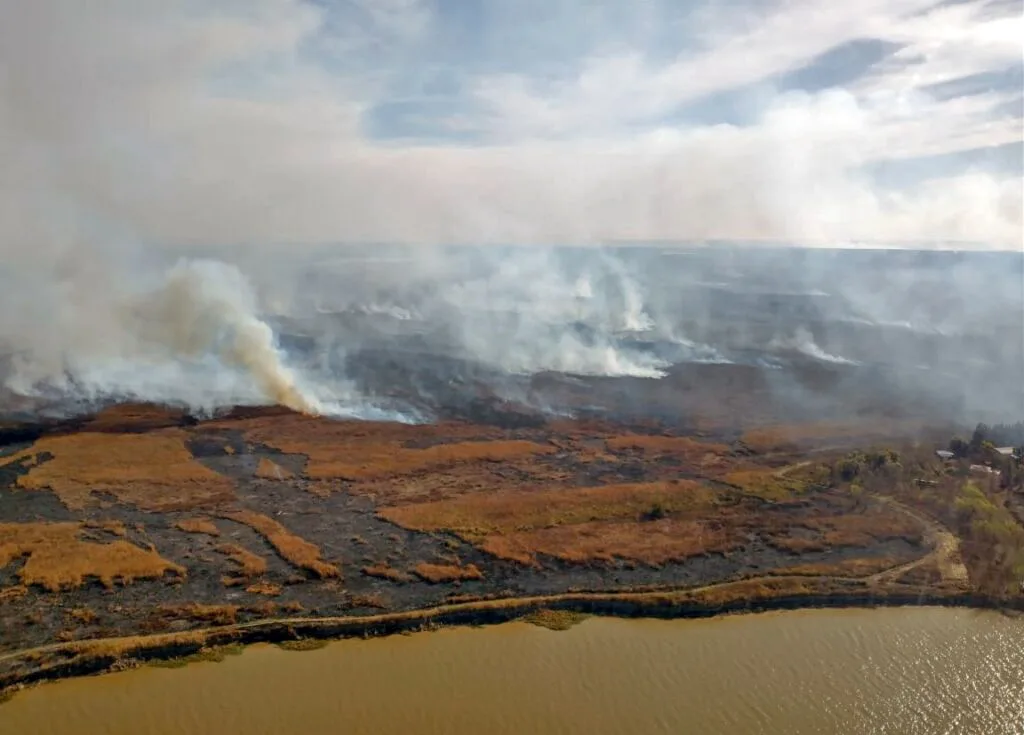 No paran de encender fuego: el foco más grande es frente a San Nicolás y el humo llega a Rosario