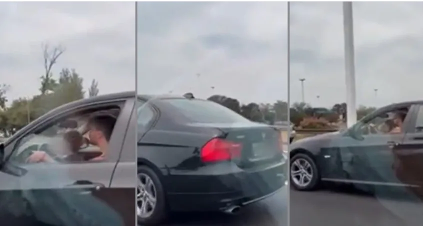 Video: un hombre hizo manejar a alta velocidad a su hijo en plena autopista Riccheri