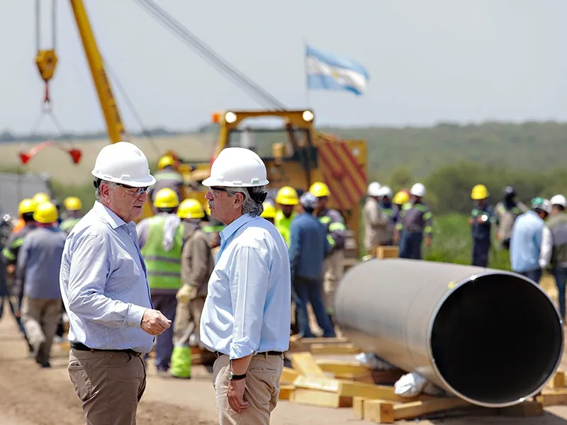 Alberto Fernández vio cómo avanza el Gasoducto Nestor Kirchner: "Es una obra central para el futuro"