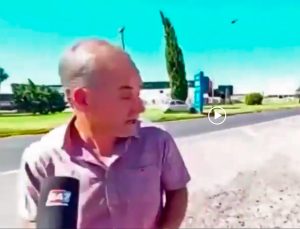 Justo cuando inauguraban un tótem radar para mejorar el tránsito en Neuquén, un auto lo chocó