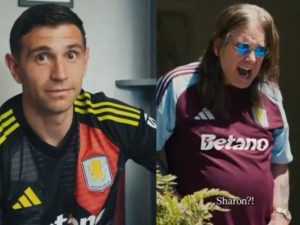 El “Dibu” Martínez, Ozzy Osbourne y Geezer Butler, los protagonistas en la presentación de la nueva camiseta del Aston Villa