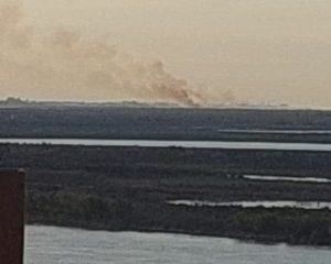 Volvieron las quemas de pastizales en las islas: ahora fue frente a la ciudad de San Lorenzo