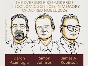 Daron Acemoglu, Simon Johnson y James A. Robinson recibieron el Premio Nobel de Economía