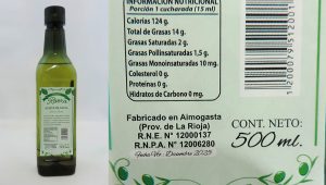 Cuidado con un aceite de oliva prohibido en Santa Fe por tener registro de producto de tomate triturado