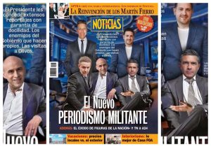 La revista “Noticias” expone en la tapa a los comunicadores que apoyan sin culpa a Javier Milei   