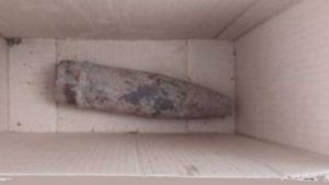 En Luis Palacios estaban haciendo una obra y se toparon con una bala de cañón