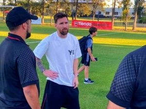 Antes del debut de Thiago, Lionel Messi visitó el predio Jorge Griffa de Newell’s