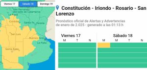 A prepararse: hay alerta amarilla por tormentas y vientos en Rosario para la madrugada del sábado
