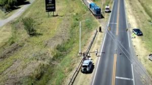 Casi una tragedia: tren arrolló a una camioneta en la ruta 18, a la altura de Alvear