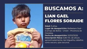 Minuto a minuto de la búsqueda de Lian en Córdoba: preocupación por las tormentas hasta el cierre de la semana