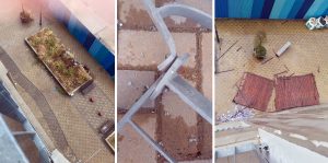 Torres de alta gama pero con anclajes de terror: cayeron una baranda y un deck desde terraza de edificio en Puerto Norte