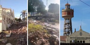 Se derrumbó el viejo tanque de agua de la cárcel de Coronda, de 40 metros de altura y 250 mil litros de capacidad