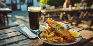 Pescado y cerveza