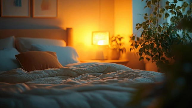 Imagen ilustrativa de una habitación confortable y calida para dormir