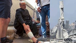 Israel bombardeó la única parroquia católica en Gaza, que aloja refugiados y conduce un cura argentino, quien resultó herido