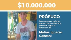 Ofrecen 10 millones de pesos por datos para capturar a Matías Gazzani, líder de Los Menores
