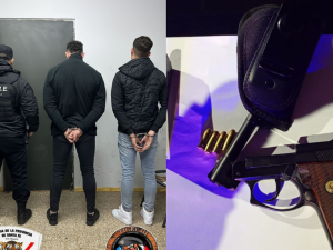 Cayeron en un control policial con un arma, dólares y celulares de alta gama