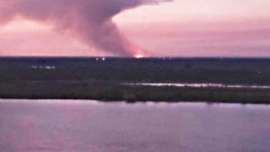 Fuego en las islas frente a Rosario