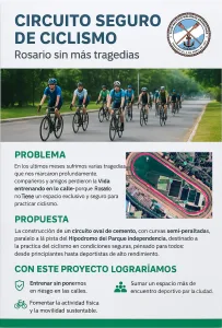 Piden una pista de ciclismo en el Hipódromo de Rosario para poder entrenar en un lugar seguro y óptimo