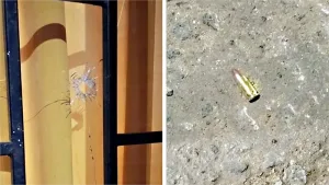 Casa baleada en Zona Norte