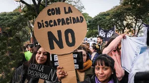 Protesta por la ley discapacidad veto milei