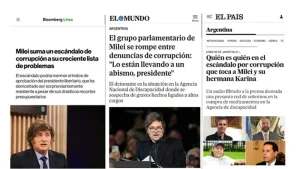Los medios del mundo reflejan el escándalo de las coimas del gobierno de Javier Milei