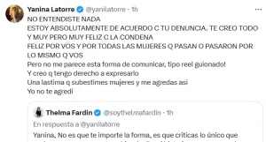 Cruce mediático entre Thelma Fardin y Yanina Latorre