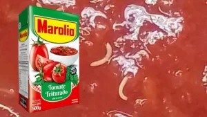 Producto de la marca Marolio con aparentes gusanos
