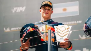 Moto GP: el argentino Valentín Perrone hizo historia y terminó segundo en Hungría