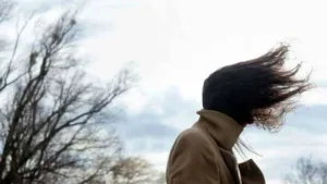 pelos volando por el viento