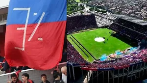 En el clasico con Huracan, San Lorenzo mostro una bandera con el 3%, dedicada a las coimas de Karina Milei.