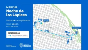 Mapa de cortes vehiculares en la ciudad por la Noche de los Lápices