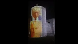 Proyectaron sobre el castillo de Windsor fotos de Donald Trump y Jeffrey Epstein