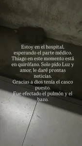 El joven fue internado en las últimas horas en Moreno. Su expareja, Daniela Celis y madre de sus hijas, también surgida del reality, informó que estaba en quirófano y pidió que recen por él