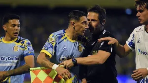 Ángel Di María en el partido de Central contra Talleres.