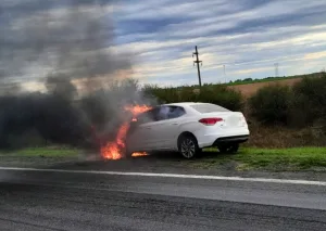 Autopista Rosario-Santa Fe: sanlorencino ileso tras el incendio de su auto