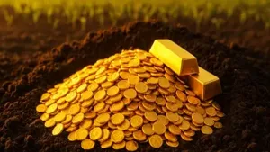 Desentierran monedas y lingotes de oro en un campo sembrado